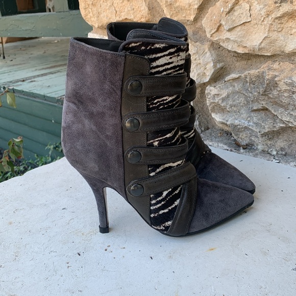 Isabel marant suede & cow fur booties - Picture 2 of 4